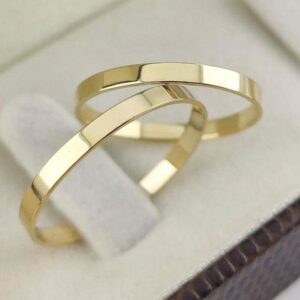 Par de Alianças Tradicional Reta Ouro18k 2mm