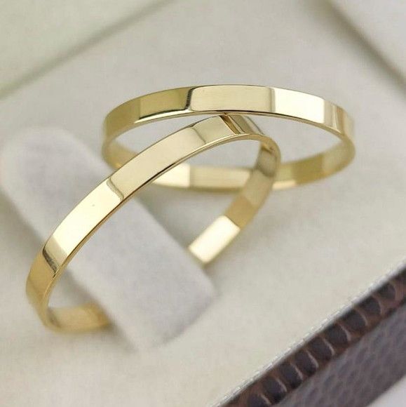 Par de Alianças Tradicional Reta Ouro18k 2mm