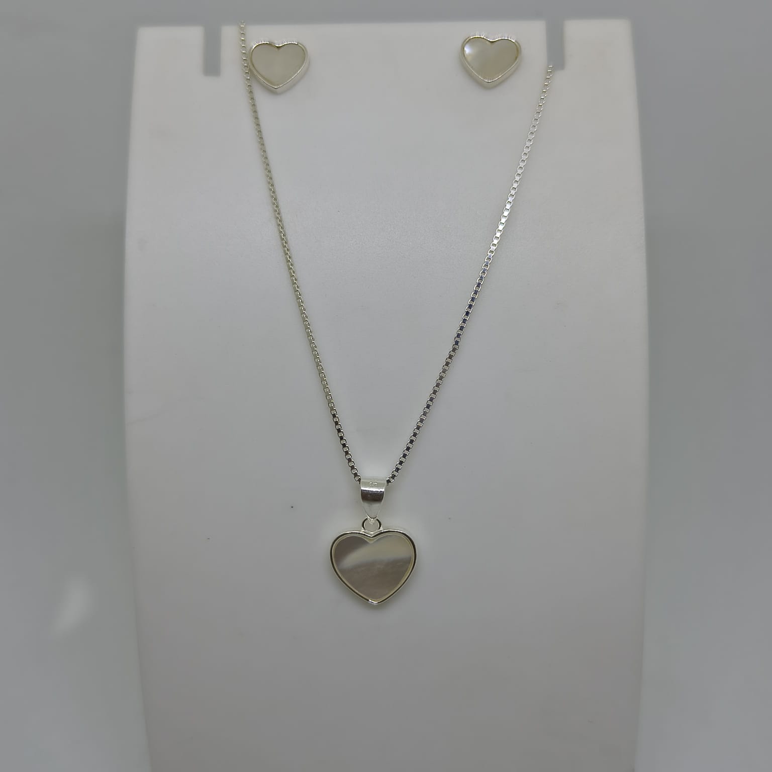 Conjunto Coração Madre Pérola 45cm