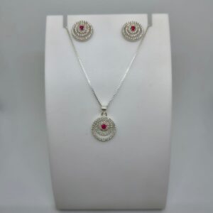 Conjunto Circulo com zircônias branca 45cm