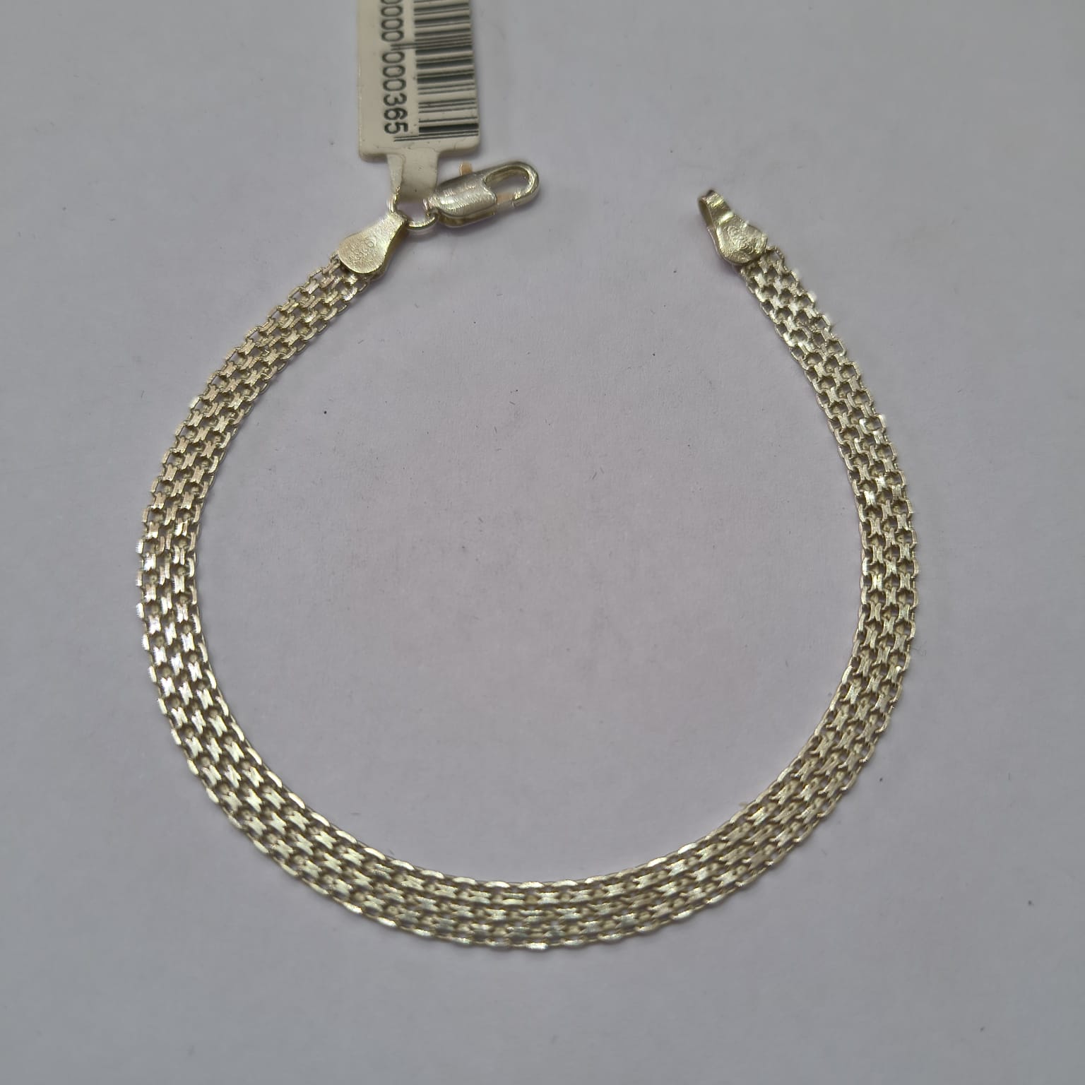 Pulseira Feminina Prata 925 malha achatada 6mm