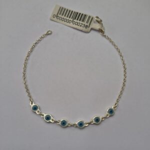 Pulseira Feminina Prata pedras azul sintética