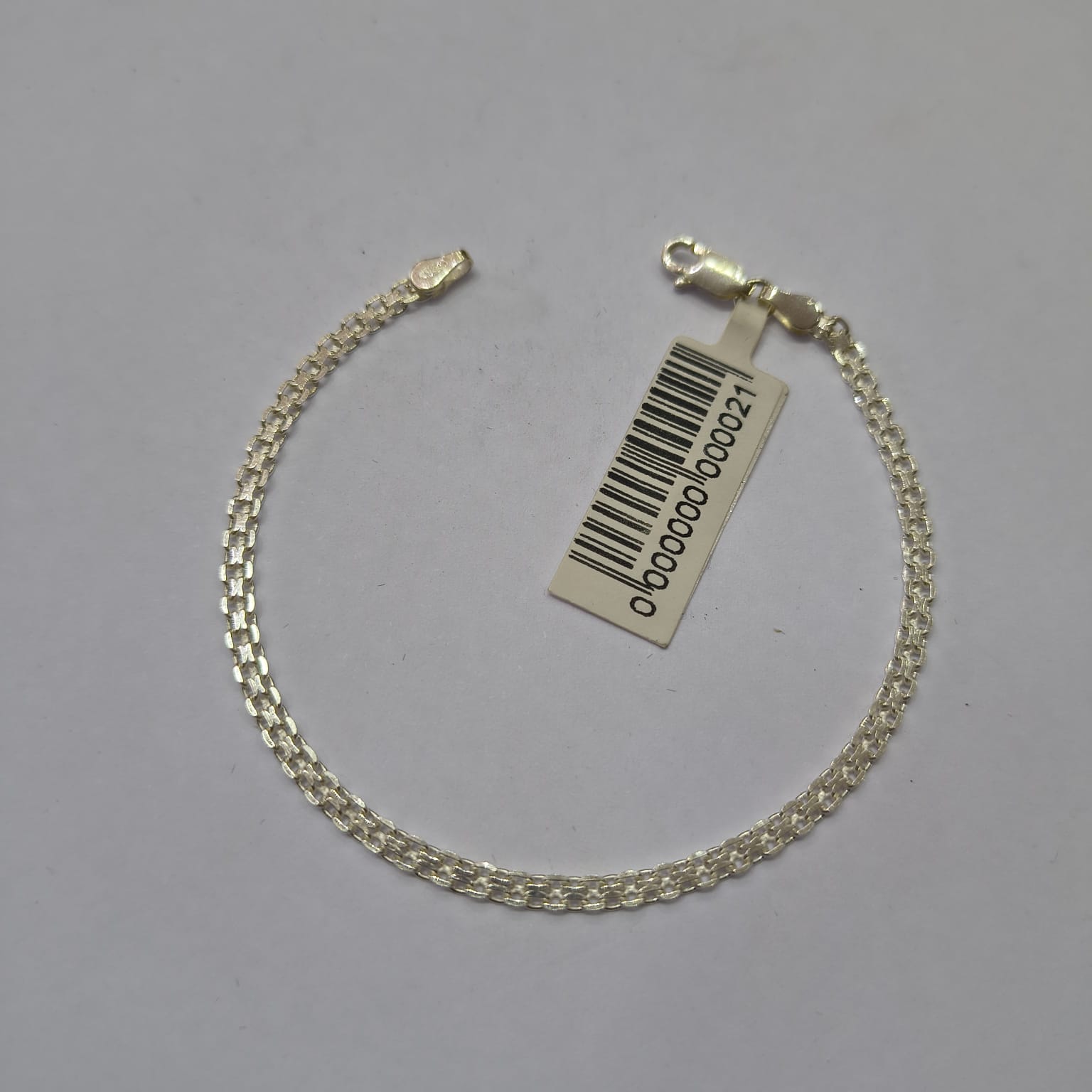 Pulseira Feminina Prata 925 malha achatada 4mm