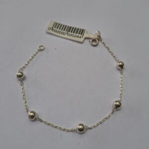 Pulseira Feminina Prata 925 Bolinhas G