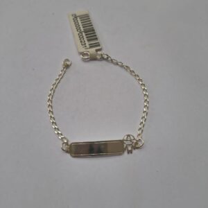 Pulseira Infantil Prata 925 plaquinha Menino
