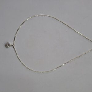 Corrente Feminina Veneziana Ponto de Luz Prata 925 pedra Zircônias