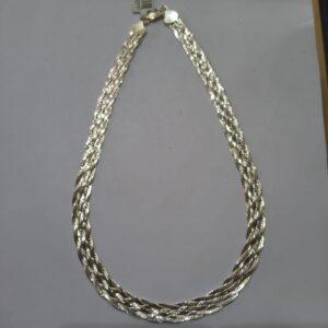 Corrente Feminina 6 fios Prata 925 8mm
