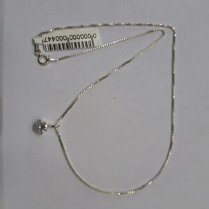 Corrente Feminina Veneziana Ponto de Luz Prata 925 pedra Zircônias