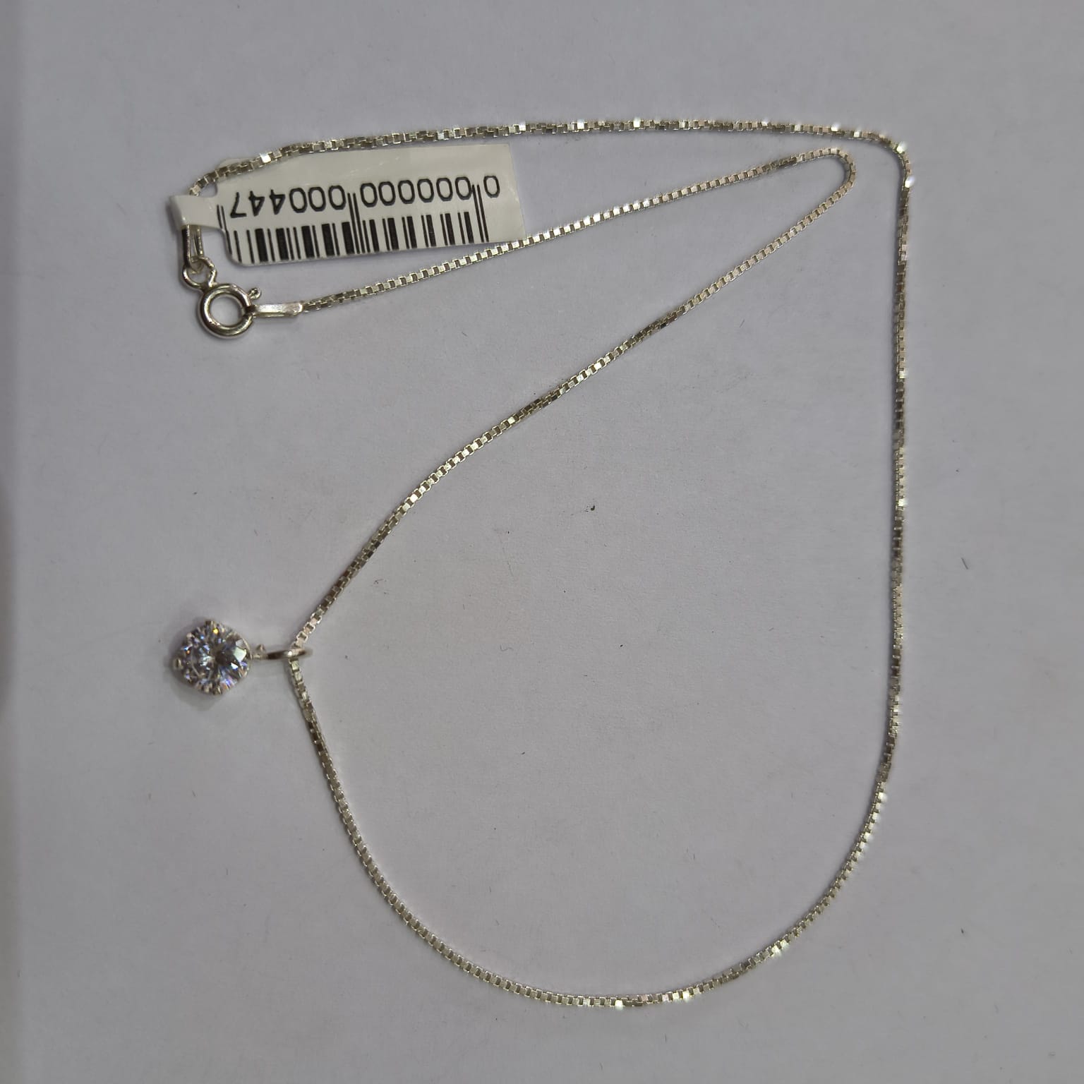 Corrente Feminina Veneziana Ponto de Luz Prata 925 pedra Zircônias