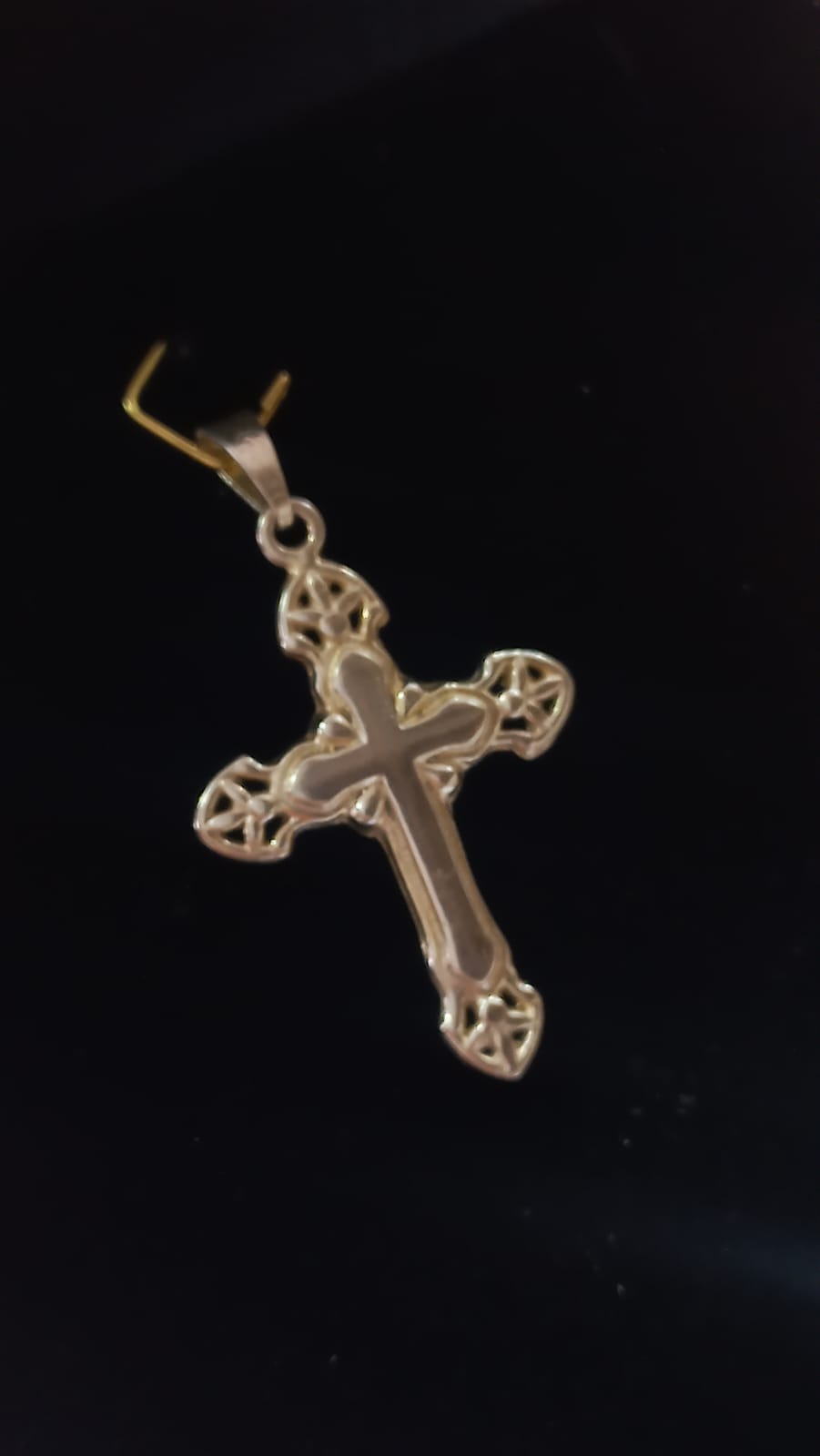 Pingente Prata Cruz com detalhe