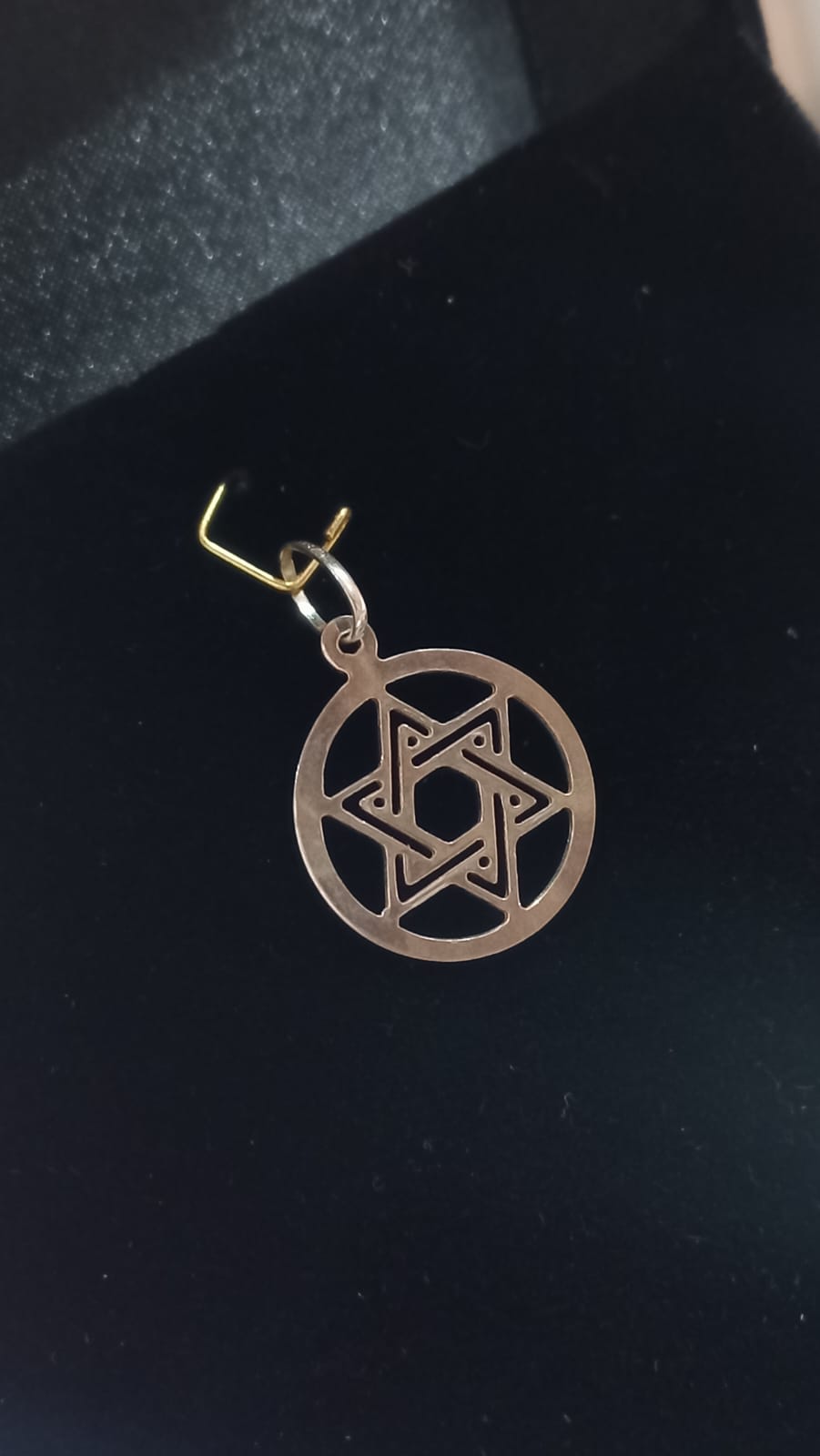 Pingente Prata estrela de Davi e Círculo