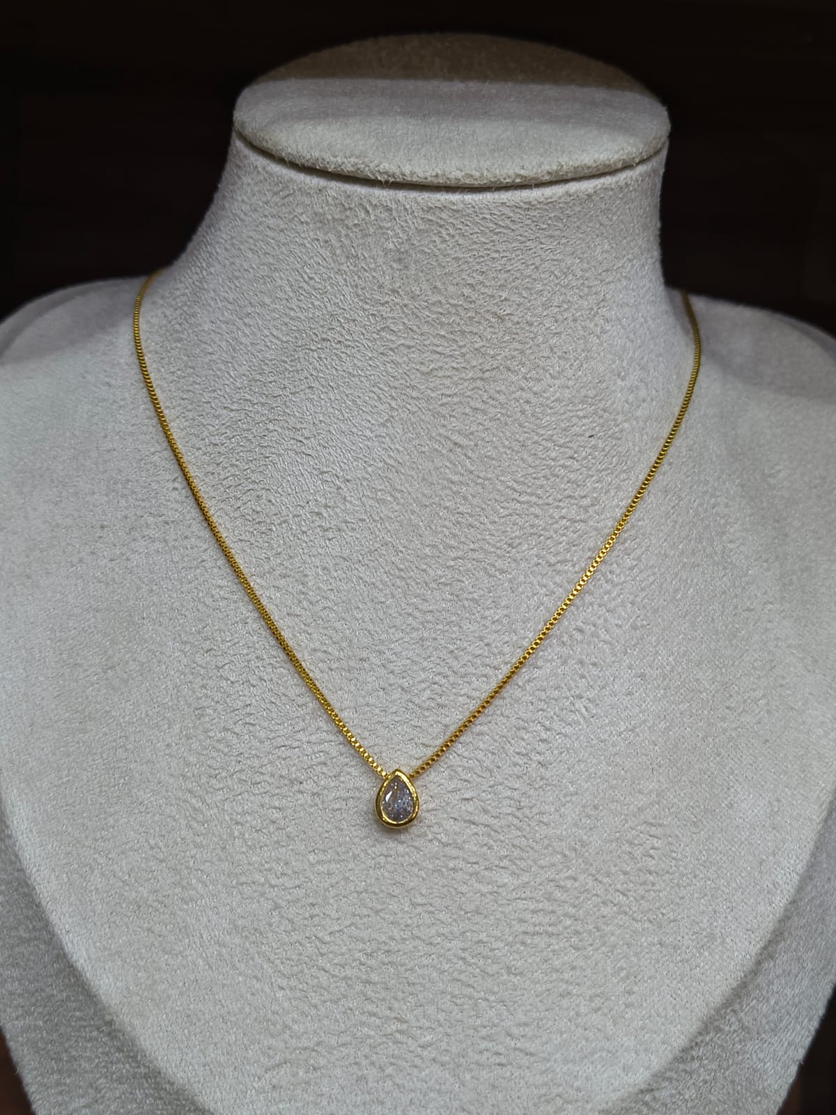 Corrente Veneziana Feminina Pingo Zircônia 45cm