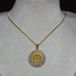 Corrente Veneziana Feminina Círculo Zircônias 45cm