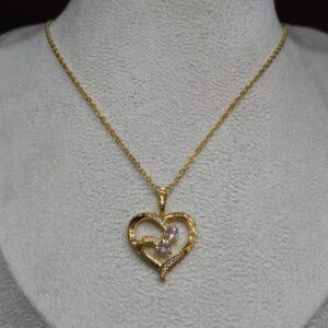 Corrente Cartie Feminina Coração com Strass 45cm