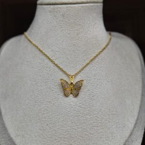Corrente Cartie Feminina Borboleta com Strass 45cm