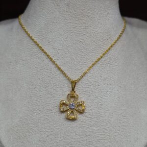 Corrente Cartie Feminina Flor Strass 45cm