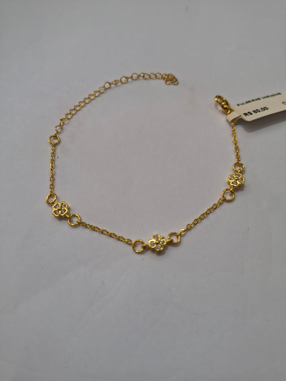 Pulseira Feminina Flor Zircônias
