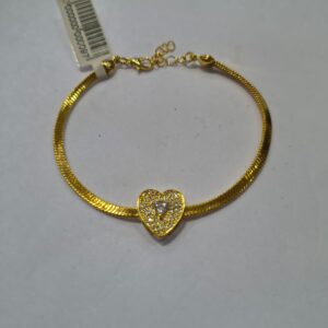 Pulseira Feminina Coração Cravejado