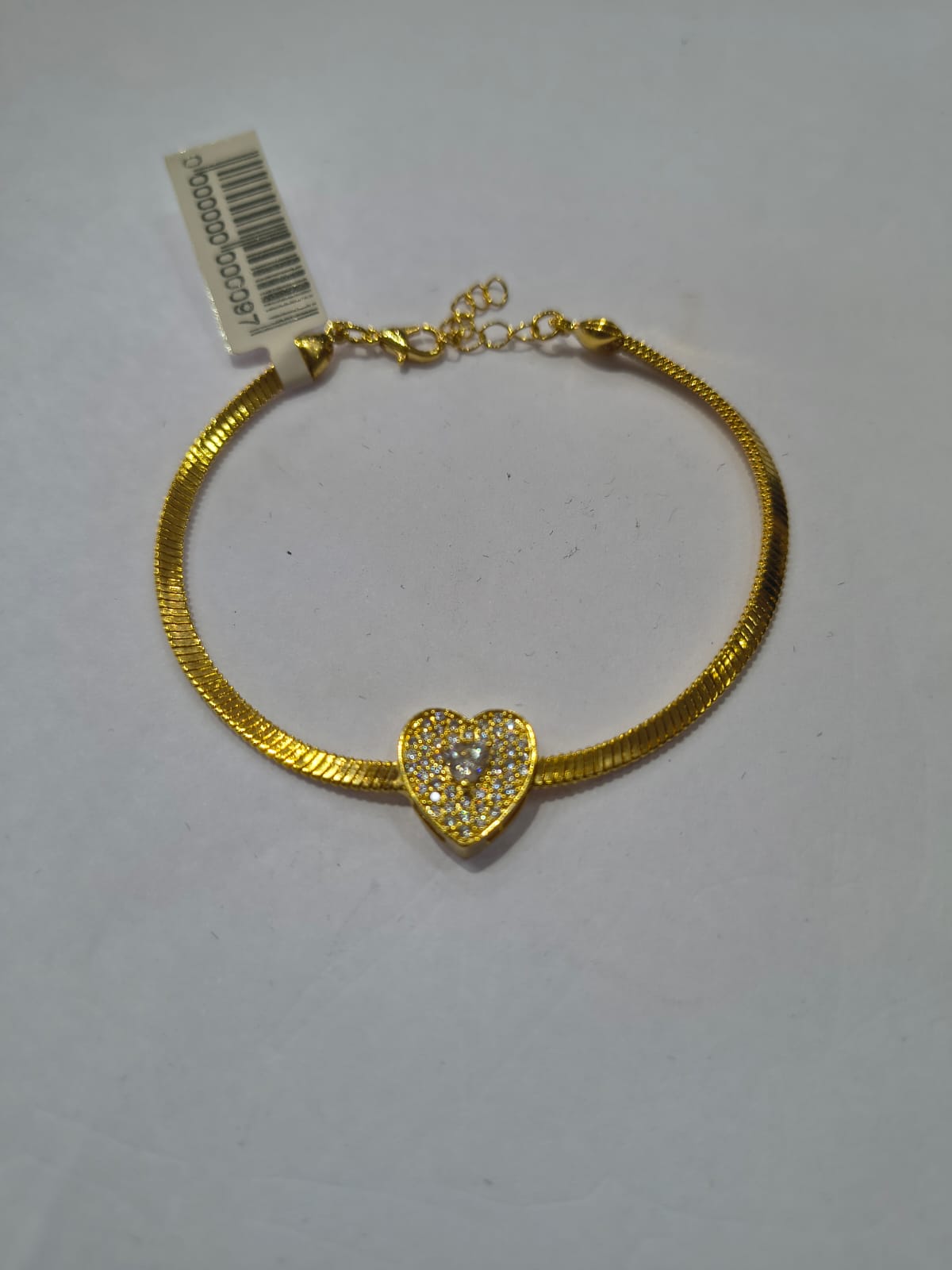 Pulseira Feminina Coração Cravejado