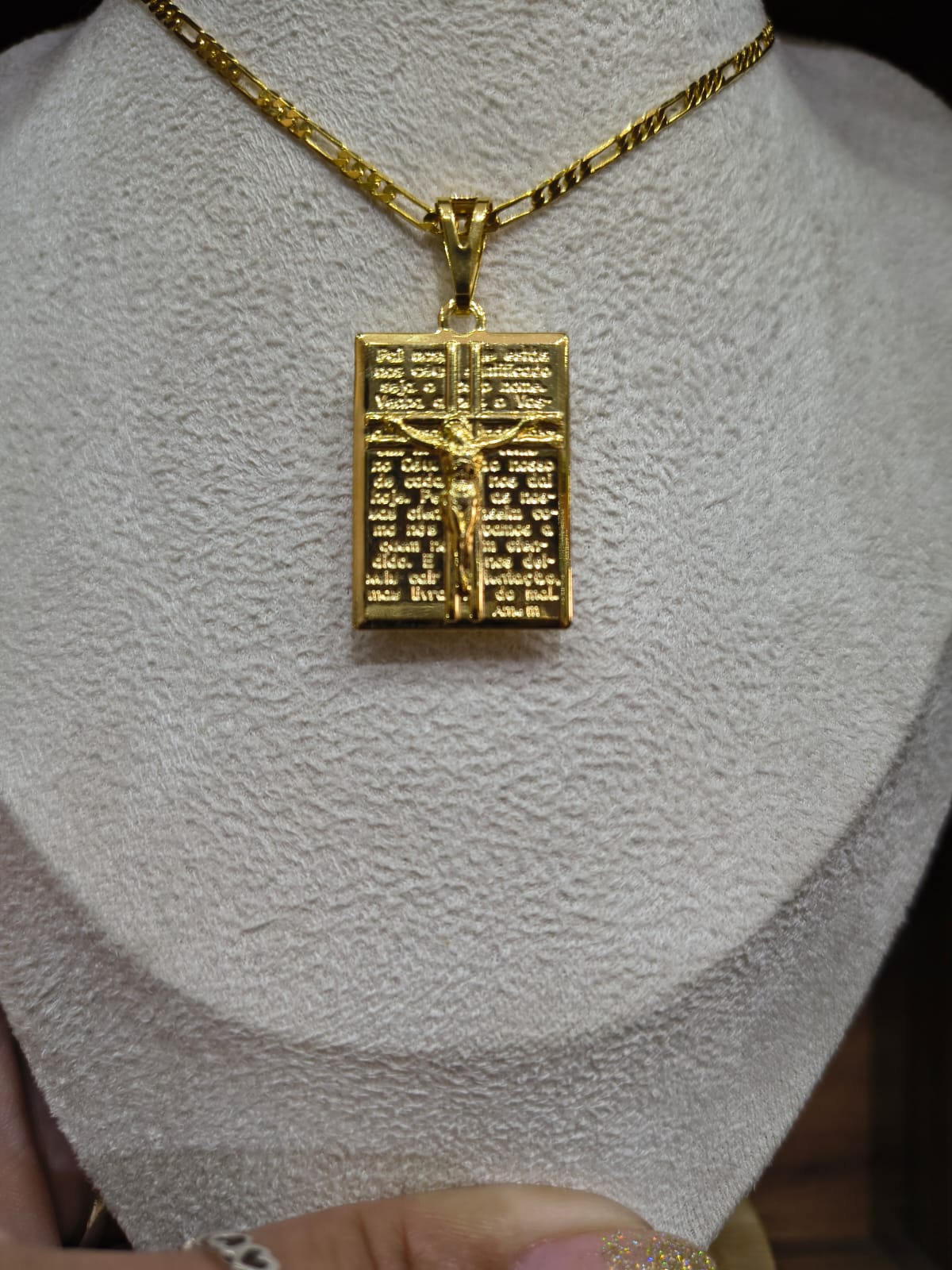 Medalha Placa com Jesus 3cm