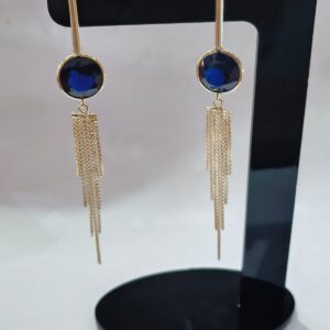 Brinco Corrente com Zircônia Azul