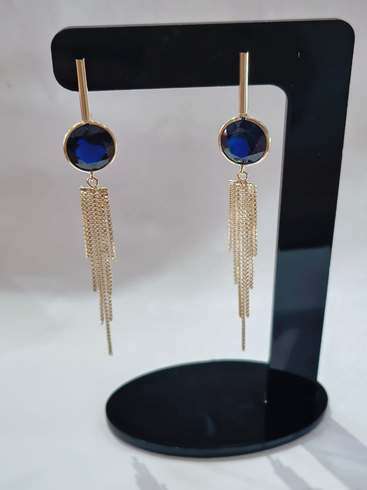 Brinco Corrente com Zircônia Azul