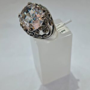 Anel Pedra Zircônia e Marcassita Aro18