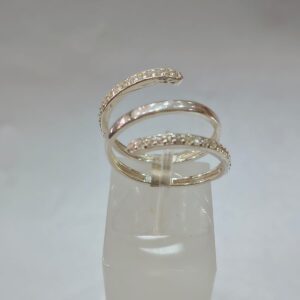 Anel Espiral com Zircônia